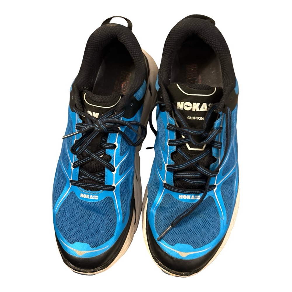 Hoka One One Clifton 2 Men's Running Athletic Shoes in Blue & Black Size 11.5 - Picture 2 of 8